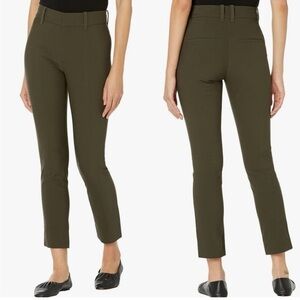 Vince High Waist Cigarette Pants in Antique Olive Green Front Seam Ankle Pant